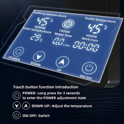 Innovative digital control panel with temperature settings for advanced optometry and medical applications, featuring touch buttons for easy operation and precise adjustments.