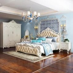 Luxurious Bedroom Set with Classic Style & Ornate Details.