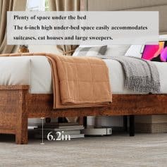 High-quality 6-inch under-bed space ideal for storing suitcases, cat houses, and large sweepers.