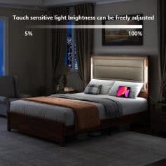 Smart bedroom with adjustable lighting, cozy ambiance, and modern decor for a relaxing sleep experience.