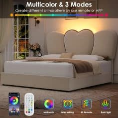 Smart multicolor bedroom lighting with remote control, app customization, wall wash, timer, RF remote, and flash function for personalized ambiance.