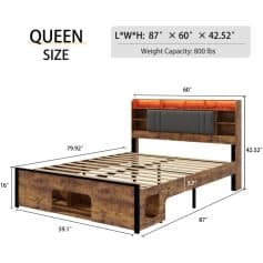 Stylish Queen size wooden bed frame with built-in storage, ideal for bedroom decor and comfort, crafted by Monalisa Medical.