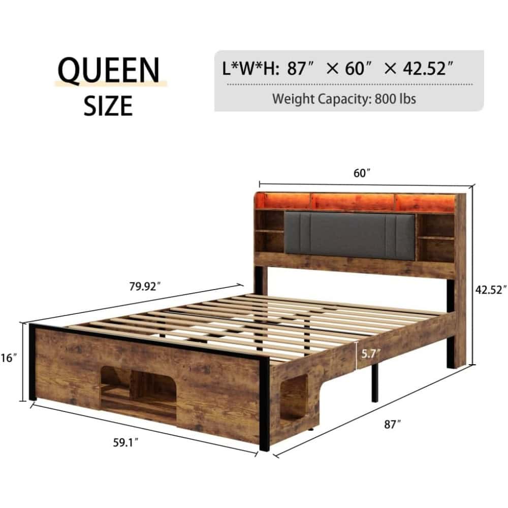Stylish Queen size wooden bed frame with built-in storage, ideal for bedroom decor and comfort, crafted by Monalisa Medical.