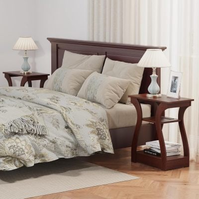 High-quality bedroom furniture and decor from Monalisa Medical store, featuring elegant bed frames, nightstands, lamps, and stylish interior design accessories.
