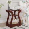 Elegant bedside table with wooden finish for optical needs, modern design, ideal for organizing glasses and accessories in bedroom or living room.