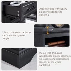 Durable 1.2-inch thickened tabletop for increased weight capacity and stability.