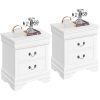 White bedroom nightstands with drawers, modern storage furniture for bedroom organization, stylish and functional bedside tables.