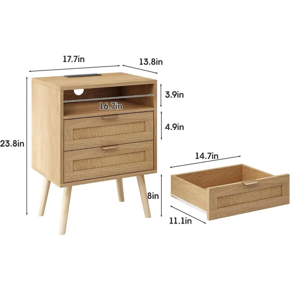 Antique wooden nightstand with drawers, modern design, ideal for bedroom storage, and furniture lovers. Perfect for bedroom organization and adding decorative charm.