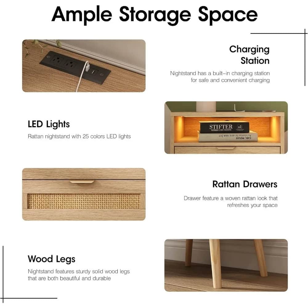 Compact, stylish storage for opticians and eyewear shops, featuring LED lighting, rattan drawers, and sturdy wood legs, ideal for organized and aesthetic displays.