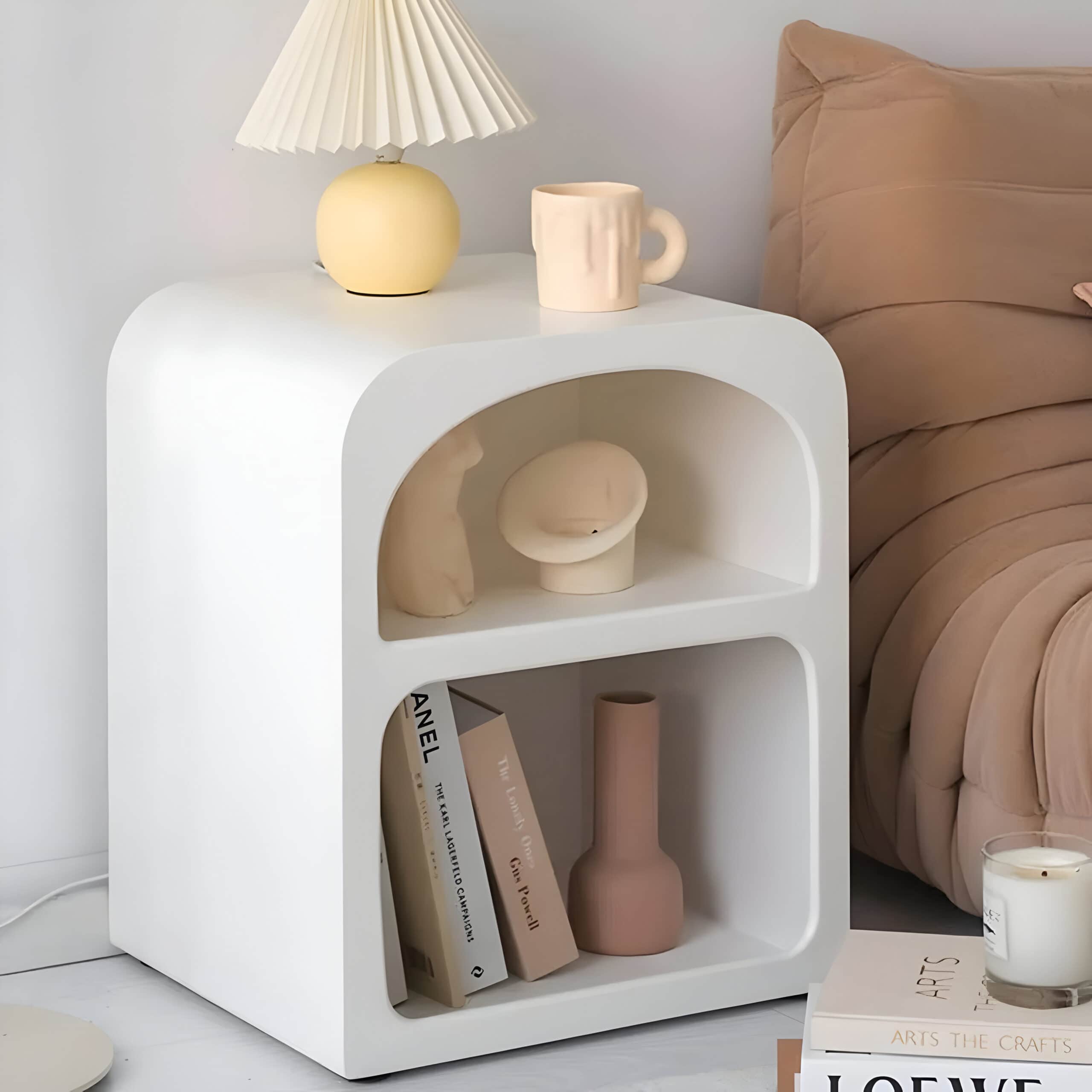 Modern 21.6" Bedside Table with 2-Tier Storage for Bedroom and Home Office - Image 5