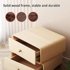 High-quality wooden nightstand for bedroom storage.
