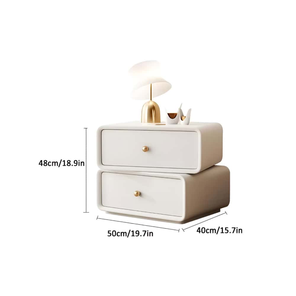 360° Rotating Bedside Table with 2 Drawers - Image 5