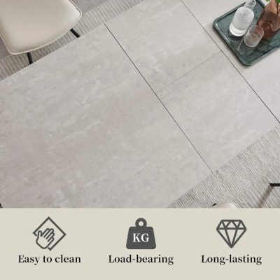 Smooth, durable, and easy to clean tile flooring ideal for medical spaces and homes.