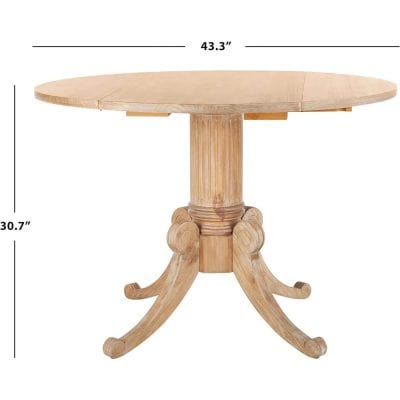Elegant solid wood dining table perfect for modern or classic interiors, offering durability and timeless style. Features a rounded top and sturdy center pedestal with four curved legs for stability. Ideal for creating a cozy dining space in any home.