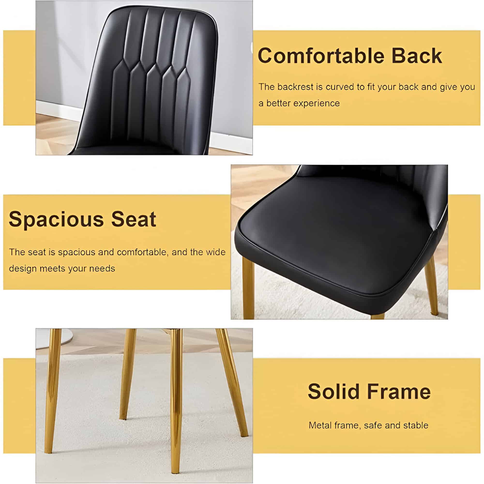 Comfortable office chair with supportive backrest and spacious seat, ideal for workspaces. Features a sturdy metal frame, ergonomic design, and stylish gold accents to enhance your office decor.