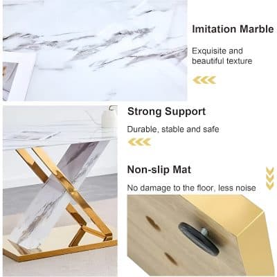 High-quality imitation marble table with durable support, non-slip surface, perfect for medical, dental, or beauty clinic settings.