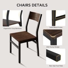 Ergonomic wooden desk chair featuring a solid metal frame, anti-bump design, non-slip foot pads, and ergonomic cozy backrest for Supreme comfort and durability at Monalisa Store.