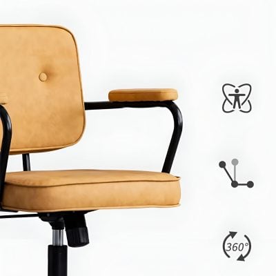 A stylish and comfortable office chair designed for health professionals and opticians, combining sleek aesthetics with ergonomic support for enhanced productivity.