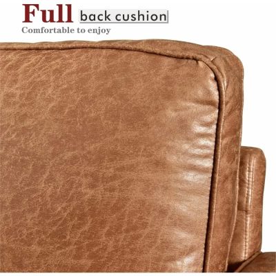 High-quality brown leather back cushion, designed for sofa comfort and support.
