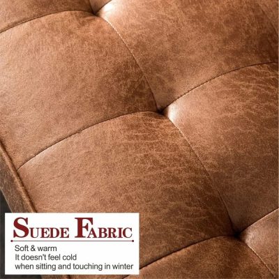 Close-up of warm, soft suede fabric sofa for comfortable seating, ideal for home or office.