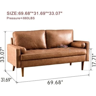 Comfortable leather sofa for home decor and living room furniture. Features ergonomic design, durable upholstery, and classic style to enhance your interior space.