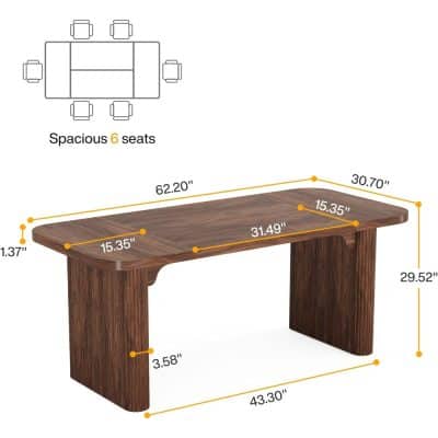 Durable wood office desk with precise measurements, ideal for professional workspace setups, featuring spacious surface and sturdy legs for optimal comfort and style.