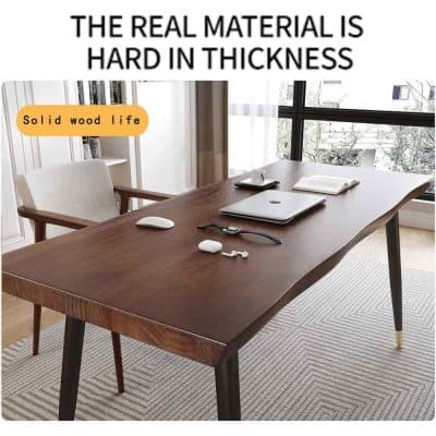 Elegant solid wood office table with sleek design, perfect for professionals seeking durable, high-quality furniture. Ideal for workspaces aiming for a stylish and functional setting.