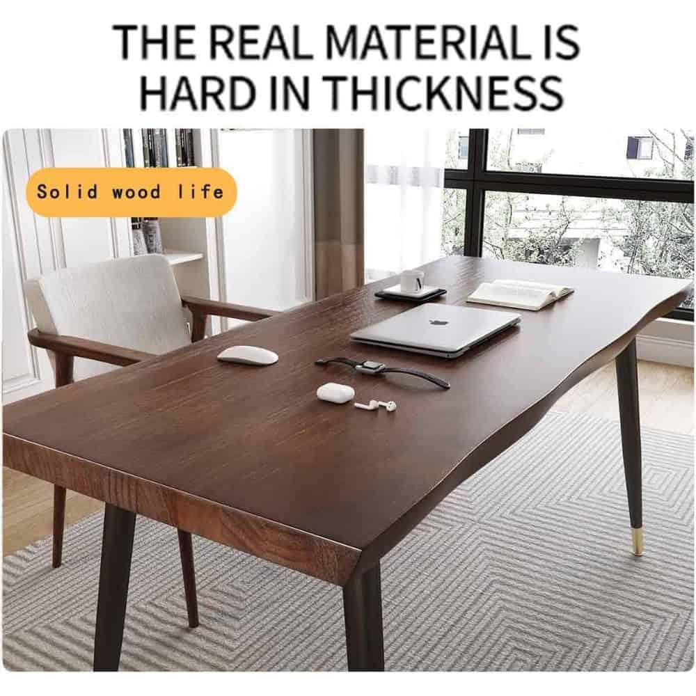 Elegant solid wood office table with sleek design, perfect for professionals seeking durable, high-quality furniture. Ideal for workspaces aiming for a stylish and functional setting.