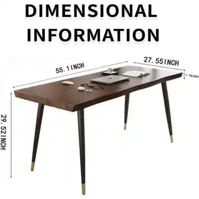 Elegant wooden office desk with dimensions 55.1