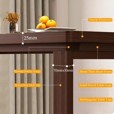 Optical shop furniture featuring a thick desktop, solid wood legs, and a floating desktop design for an elegant look. Perfect for optometry clinics to display spectacles and equipment.