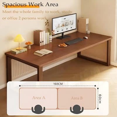 Ergonomic office desk with dual work areas designed for optometry professionals and eye care specialists, promoting productivity and comfort.