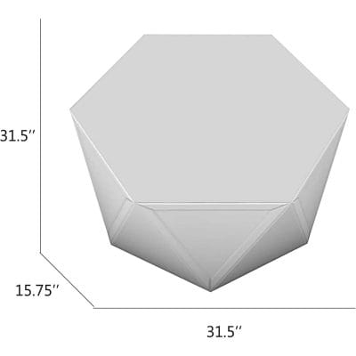 High-quality hexagonal display case for optical shops, measuring 31.5 inches in width and height, ideal for showcasing glasses and eyewear accessories.