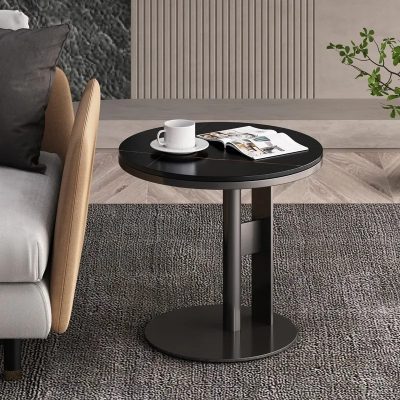 Stylish black coffee table perfect for modern living rooms, cafes, and reception areas with ample space for coffee, books, and decor.