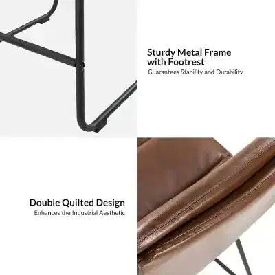 Optical glasses frame with sturdy metal construction, footrest, and double quilted design, ensuring durability and industrial aesthetics for a stylish and reliable eyewear solution.