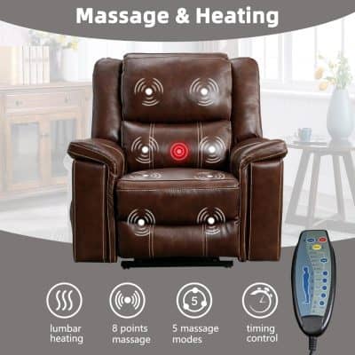 Relaxing massage chair with lumbar heating, 8-point massage, 5 modes, and adjustable timing for ultimate comfort and stress relief.