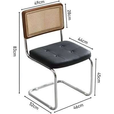 Comfortable black cushioned seat with ergonomic design and sturdy metal frame, perfect for medical, dental, or office use. Features a stylish rattan backrest, adjustable height, and durable construction.