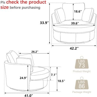 Comfortable round chair with adjustable headrest and armrests, ideal for relaxation and home decor.