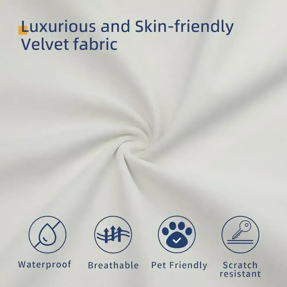 Luxurious, skin-friendly velvet fabric for clothing and upholstery. Soft, waterproof, breathable, pet-friendly, and scratch-resistant material ideal for fashion and home decor.