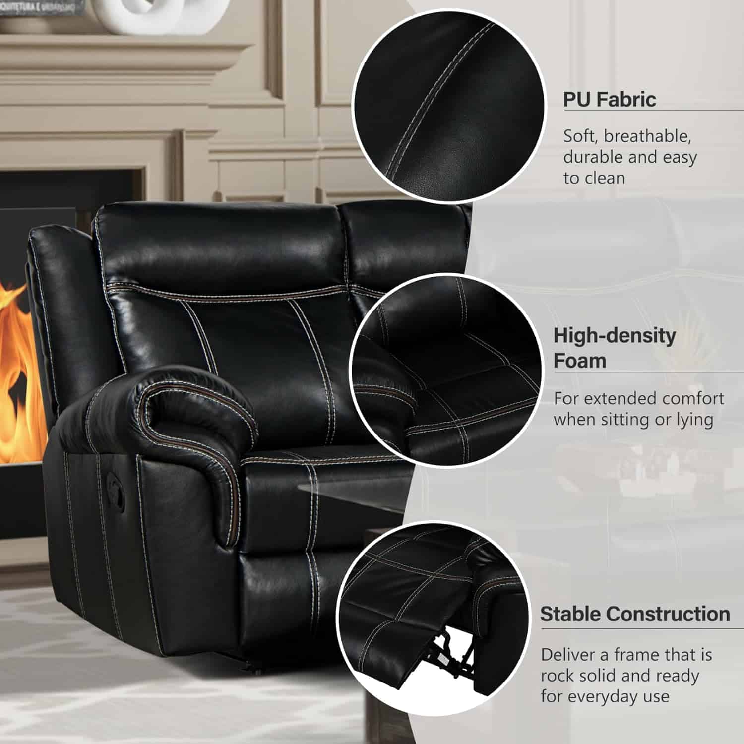 Premium Recliner Sectional Sofa with Cup Holders, USB Ports, and Storage - Image 3