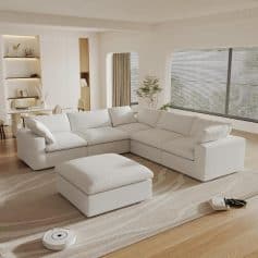 Cloud Modular Sectional Sofa with Deep Seats and Storage Ottomans