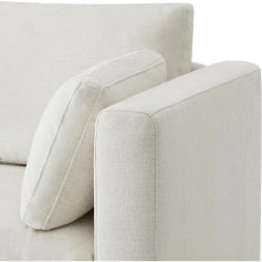 High-quality, comfortable sofa with plush cushions, perfect for living rooms seeking stylish relaxation furniture. Durable fabric and timeless design enhance home decor.