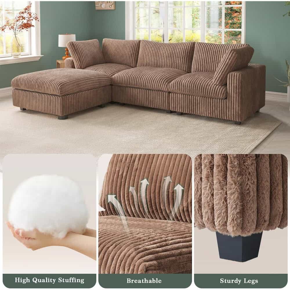 Comfortable, stylish sofa with plush cushioning and durable fabric, perfect for modern living rooms. Customized options available for a perfect fit.