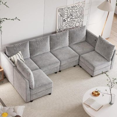 Modern sectional sofa for living rooms.