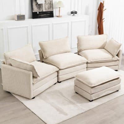 Elegant beige sofa set with cushions, perfect for living room comfort. High-quality furniture from Monalisa Medical offers stylish and durable seating solutions.