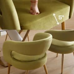 Luxurious green velvet armchairs with wooden legs available at Monalisa Store, perfect for enhancing your living room aesthetic.