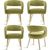Elegant modern green velvet armchairs with wooden legs, perfect for living rooms, offices, or reception areas. Affordable furniture options for a sophisticated home or commercial space.