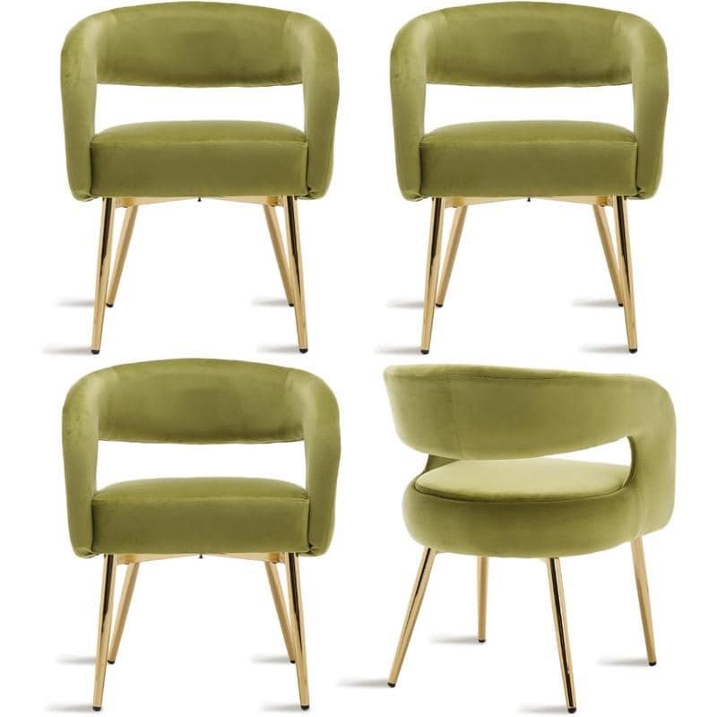 Elegant modern green velvet armchairs with wooden legs, perfect for living rooms, offices, or reception areas. Affordable furniture options for a sophisticated home or commercial space.