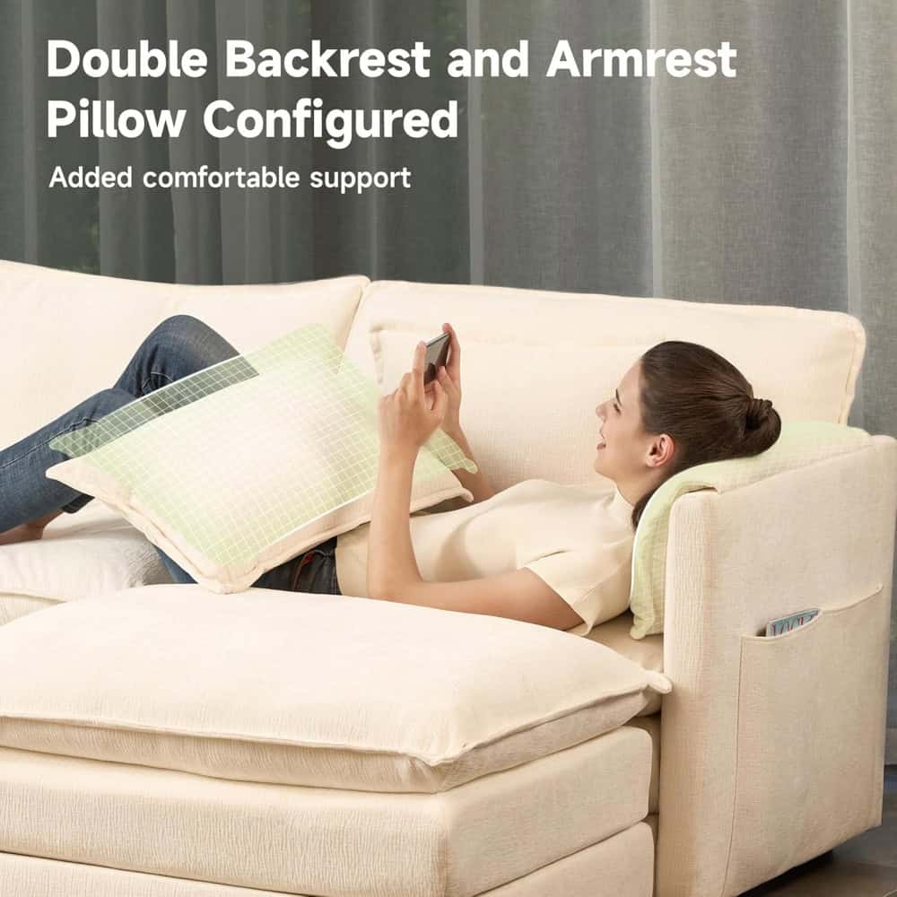 112" L-Shaped Convertible Sectional Sofa with Storage & Removable Cushions - Image 6