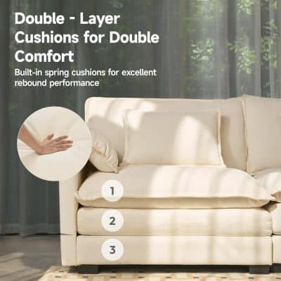 Luxurious double-layer sofa cushions with built-in spring support for enhanced comfort and durability. Perfect for sofa upholstery and home decor.