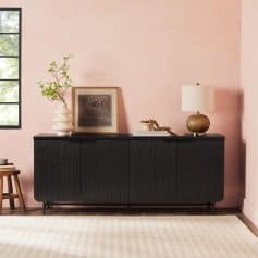 Scandinavian Grooved 4-Door Sideboard